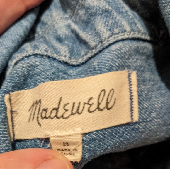 Madewell - Denim Long Sleeve Jumpsuit H6433 | Size Medium | Mid Blue Phair Wash - Picture 8 of 14